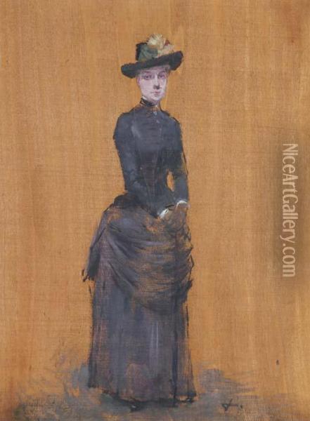 Femme Elegante Oil Painting - Jean-Louis Forain