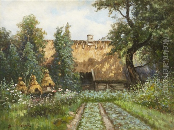 Skanegard I Blomsterprakt Oil Painting - Johan Severin Nilsson