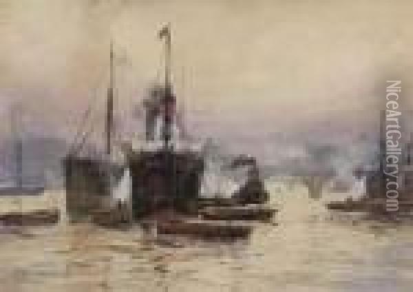 Boating On The River Thames, London Oil Painting - William Harrison Scarborough