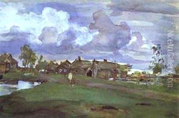 Village 1898 Oil Painting - Valentin Aleksandrovich Serov
