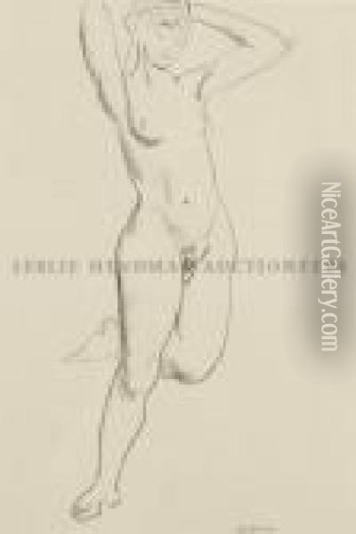 Nude Woman Oil Painting - George Wesley Bellows