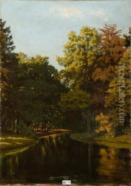 Paysage A La Riviere Oil Painting - Auguste J. Fr. Legras