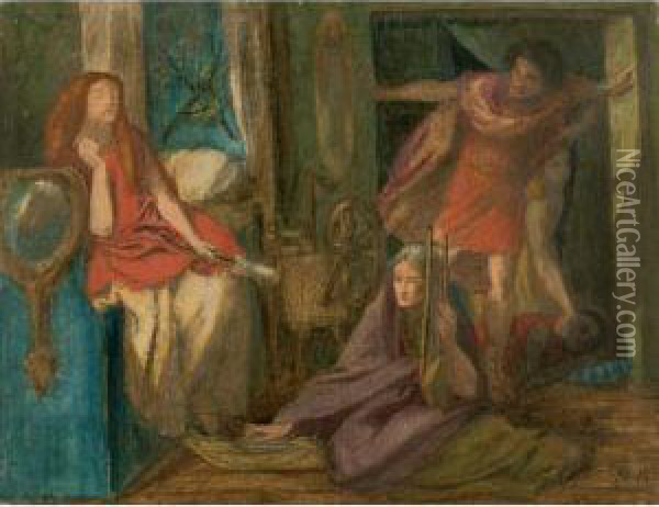 The Return Of Tibullus To Delia Oil Painting - Dante Gabriel Rossetti