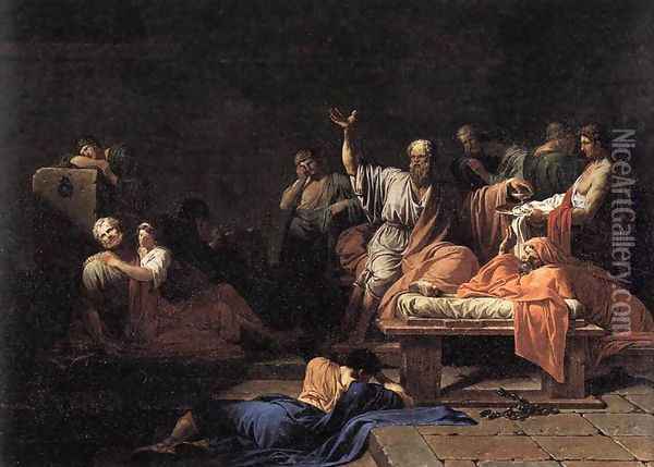 The Death of Socrates 1787 Oil Painting - Jean-Francois-Pierre Peyron