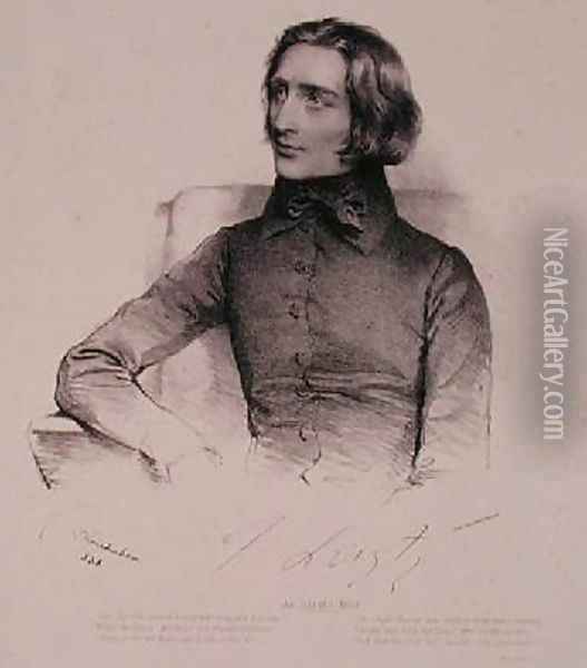 Portrait of Franz Liszt 1811-86 Oil Painting - Fritz Kriehuber