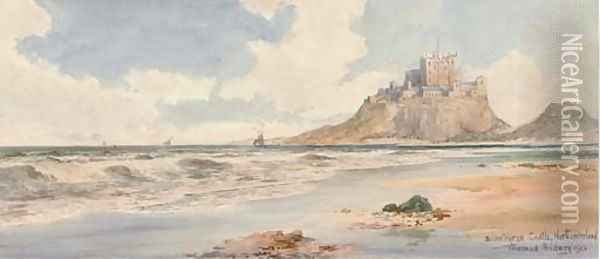 Bamburgh Castle, Northumberland Oil Painting - Thomas Sidney Cooper