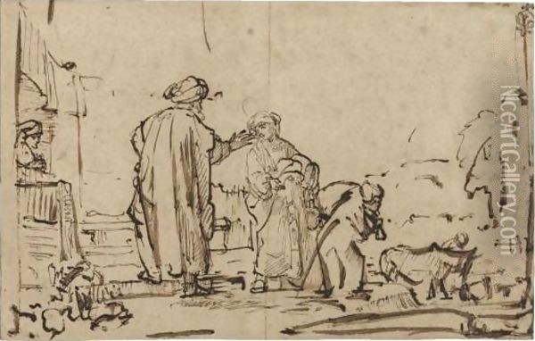 The Dismissal Of Hagar Oil Painting - Carel Fabritius