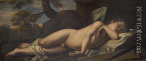 Cupid Sleeping Oil Painting - Michelangelo Merisi Da Caravaggio