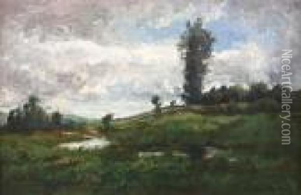 Ciel Couvert En Campagne Oil Painting - Karl Pierre Daubigny