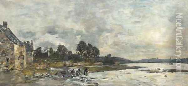 Hopital-Camfrout Le rivage Oil Painting - Eugene Boudin
