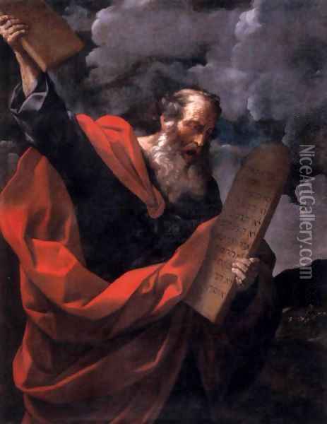 Moses with the Tables of the Law Oil Painting - Guido Reni