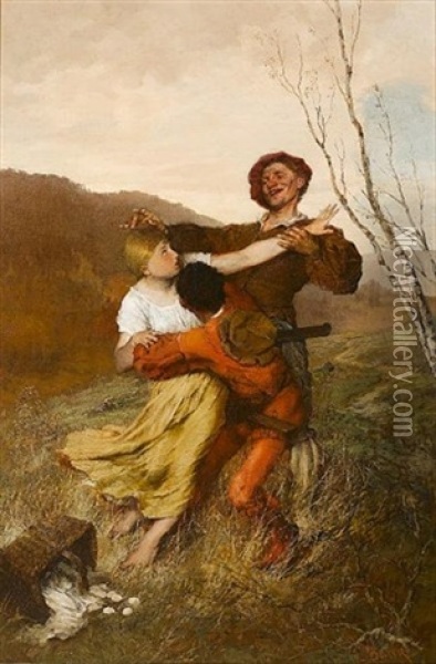 An Incident In The Country Oil Painting - Ludwig Bang