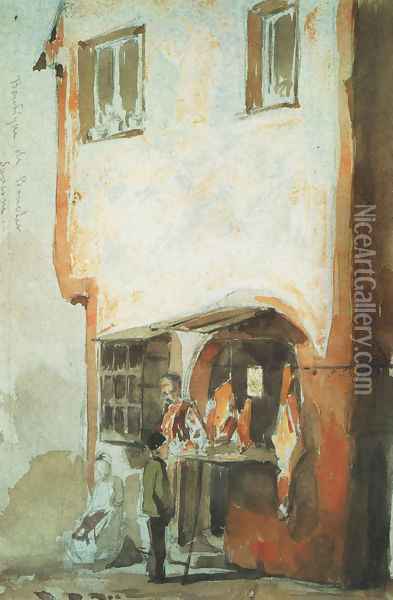 Butcher's Shop, Saverne Oil Painting - James Abbott McNeill Whistler