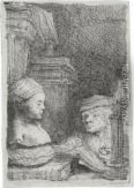 Man Drawing From A Cast (b., Holl. 130; H. 191; Bb. 41-4) Oil Painting - Rembrandt Van Rijn