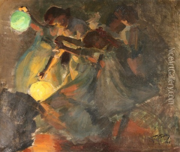 Night Dance Oil Painting - Leonid Osipovich Pasternak