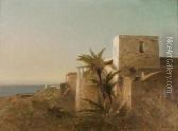 Nordafrikanische Kustenpartie. Oil Painting - Etienne Duval