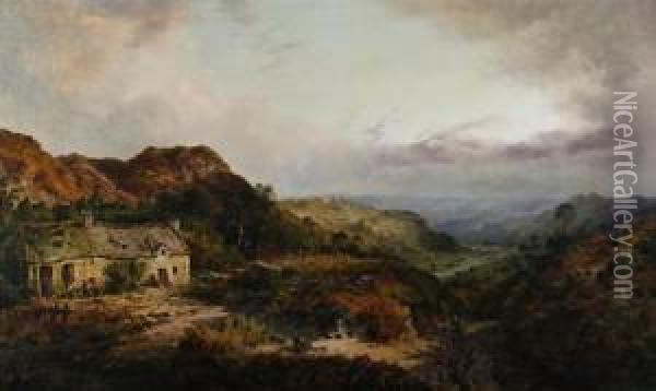 In The Highlands Oil Painting - James Peel