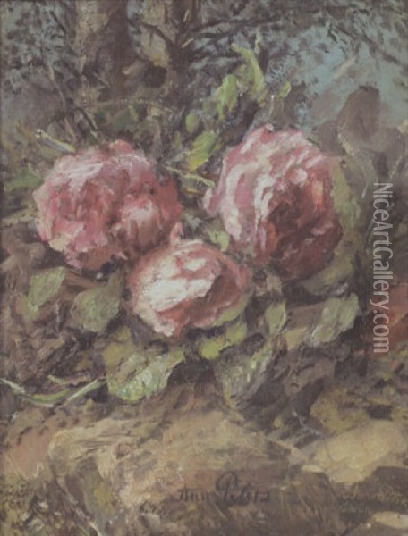 Aufgebluhte Rosen Oil Painting - Anna Peters