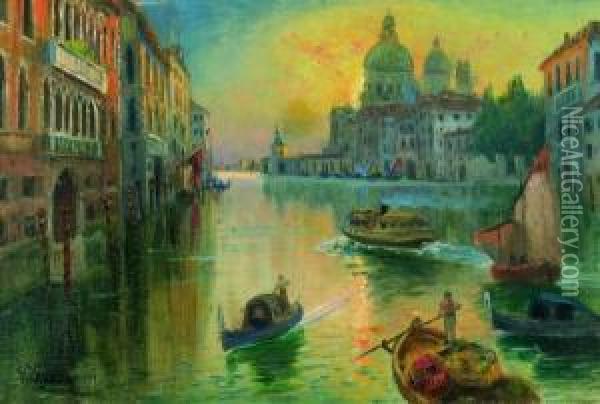 Il Canal Grande A Venezia Oil Painting - Giacomo Varese