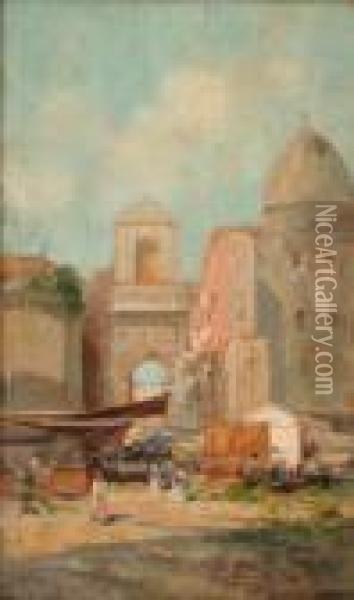 Scena Di Mercato Oil Painting - Oscar Ricciardi