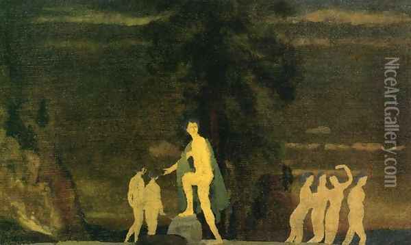 Dancers in a Landscape Oil Painting - Arthur Bowen Davies