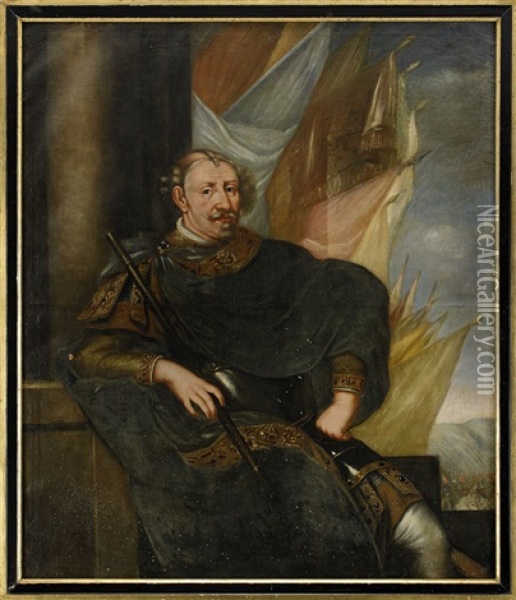 Portratt Av Kung Karl Ix (1550-1611) Oil Painting - David Klocker Von Ehrenstrahl