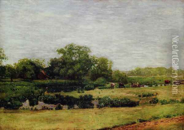 The Meadows, Gloucester Oil Painting - Thomas Cowperthwait Eakins