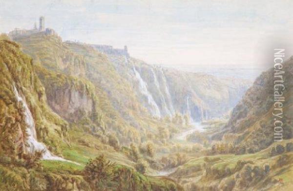 Cascade De Tivoli Oil Painting - Auguste-Paul-Charles Anastasi
