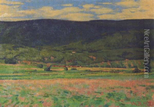 Marais De Cornaux Et La Cote Oil Painting - William Roethlisberger