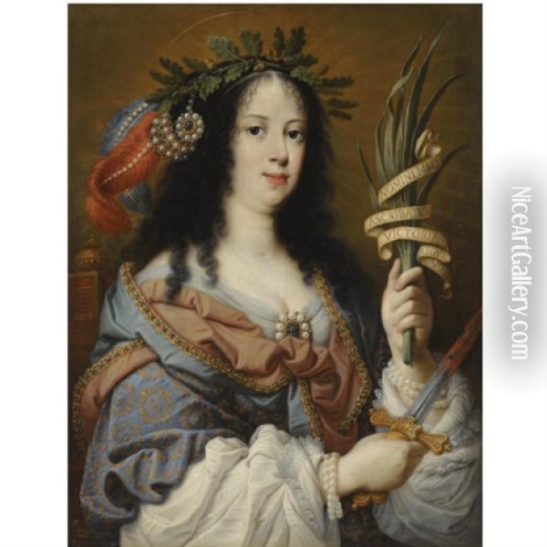 Portrait Of Vittoria Della Rovere As Saint Vittoria Oil Painting - Mario Balassi