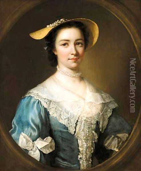 Portrait Of A Lady   Oil Painting - George Knapton