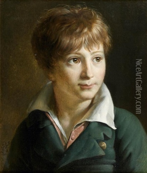 Portrait De Jeune Homme En Buste Oil Painting - Francois van Dorne