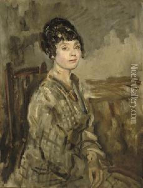 La Gouvernante, Mrs Claude Johnson Oil Painting - Ambrose McEvoy