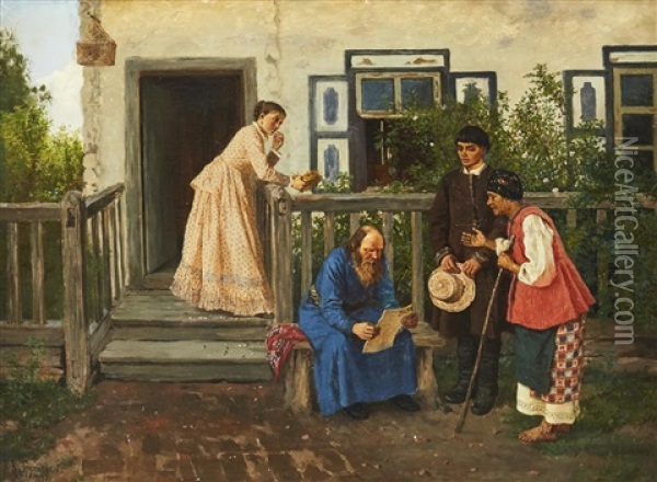 The Proposal Oil Painting - Konstantin Aleksandrovich Trutovsky
