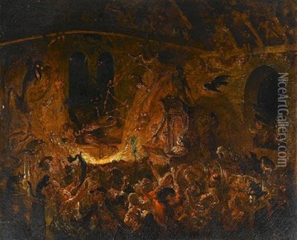 Devil's Cavern Oil Painting - George Cruikshank