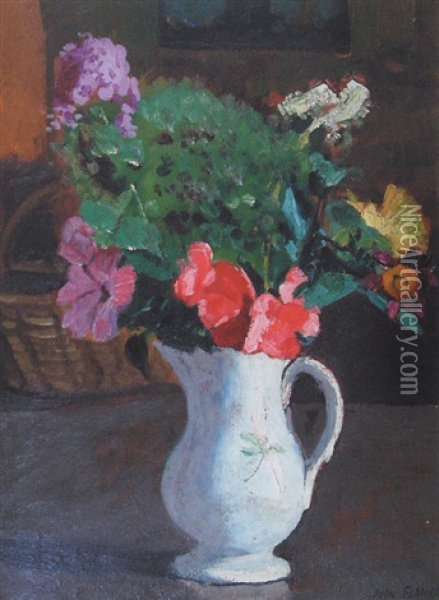 Vase De Fleurs Oil Painting - Jules Leon Flandrin