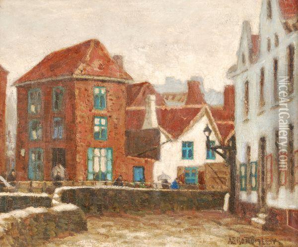 Street Scene Oil Painting - Albert Ernest Bottomley