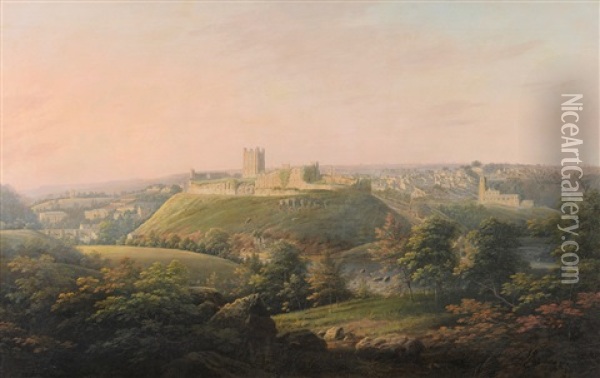 Richmond, Yorkshire Oil Painting - George Cuitt the Elder