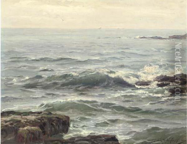 Waves At Maine Oil Painting - Constantin Alexandr. Westchiloff