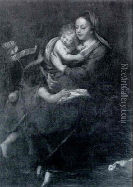La Vierge A L'enfant Et Saint Jean Baptiste Oil Painting - Carlo Francesco Nuvolone
