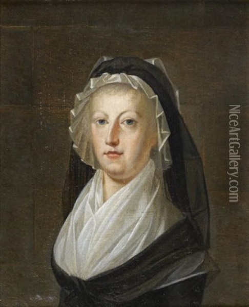 Portrait De Marie Antoinette Au Temple Oil Painting - Alexander Kucharski