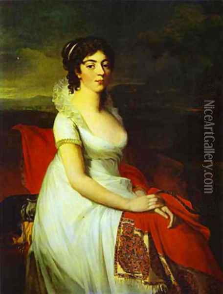 Portrait Of Countess Elisabeth Shakhovskaya The Russian Oil Painting - Jean-Laurent Mosnier