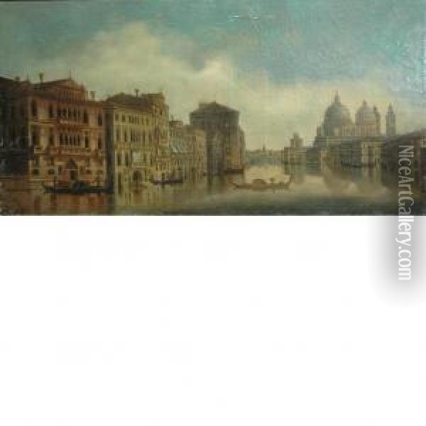 The Entrance To The Grand Canal, Venice Oil Painting - August Siegert