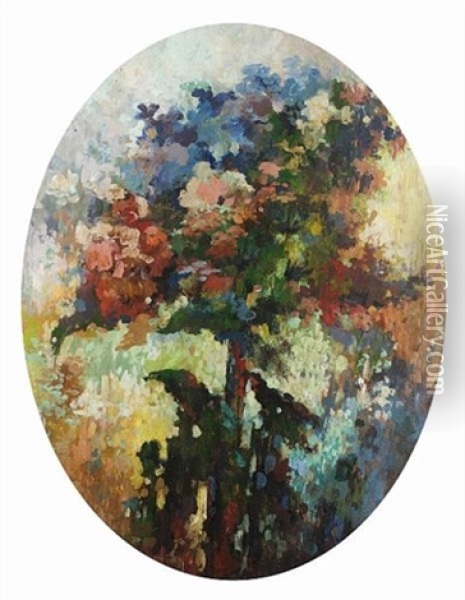 A Spray Of Flowers Oil Painting - Nikolai Ivanovich Kul'bin