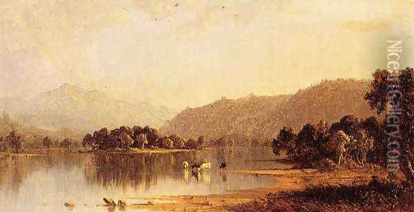 Mount Washington from The Saco River Oil Painting - Sanford Robinson Gifford
