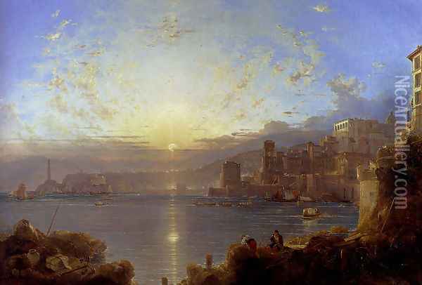 Genoa Oil Painting - Franz Richard Unterberger