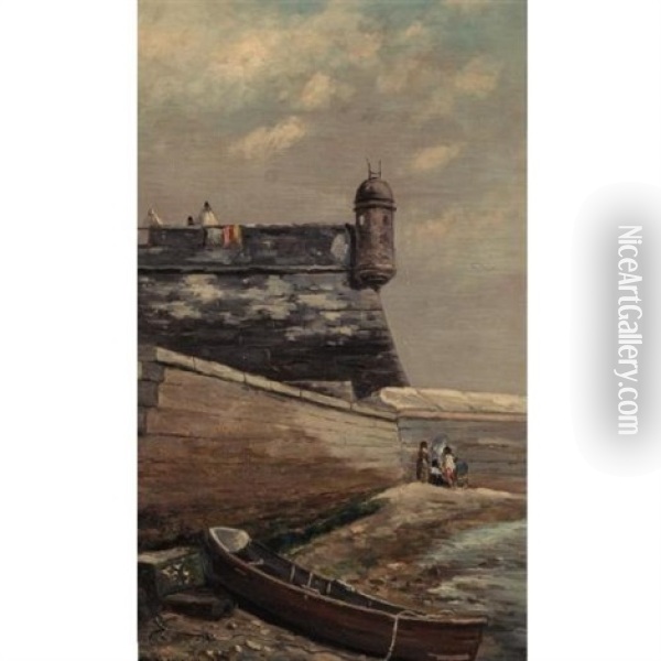 Watch Tower, Fort Marion, St. Augustine Oil Painting - Frank Henry Shapleigh