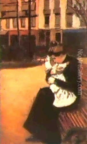 Bonne Embrassant Bebe Oil Painting - Fernand Piet