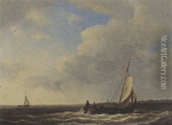 Sailing Vessel At Sea Oil Painting - Pieter Hendrik Thomas