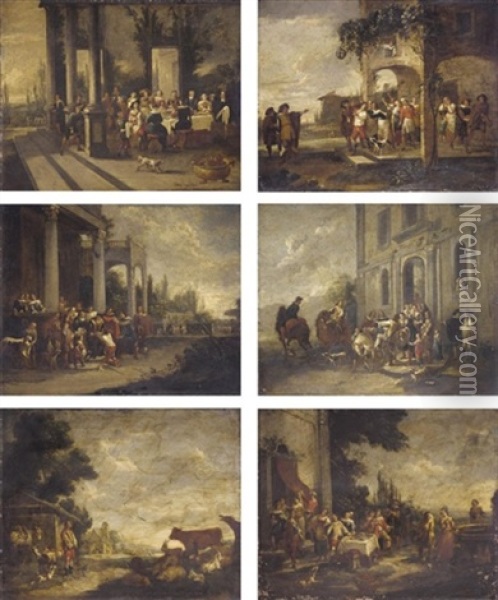 The Story Of The Prodigal Son (set Of 6) Oil Painting - Peeter van Bredael
